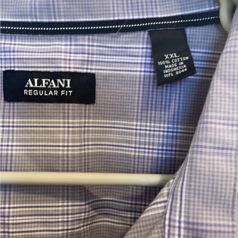 NWOT Alfani purple short sleeved casual button down XXL - Picture 2 of 3